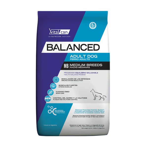VITALCAN BALANCED PERRO ADULTO MEDIANO X 3 KG