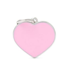 Chapita Identificatoria Handmade Big Heart Pink