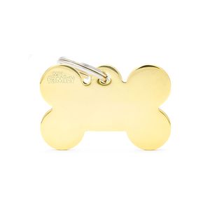 Chapita Identificatoria Basic Gold Bone Brass