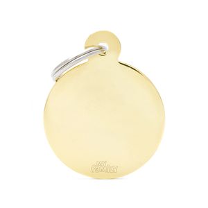 Chapita Identificatoria Basic Gold Big Round Brass