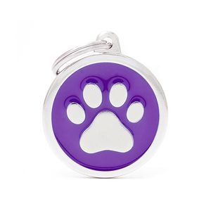 Chapita Identiificatoria Classic Purple Big Circle Paw