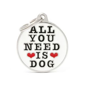 Chapita Identiificatoria  Charms All You Need Is Dog