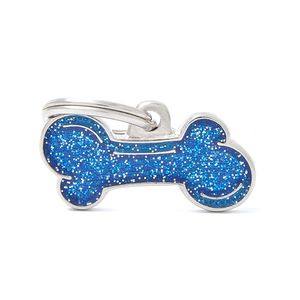 Chapita Identiificatoria Shine Big Bone Glitter Blue