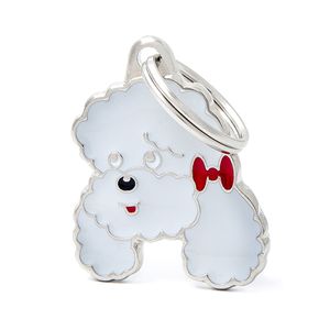 Chapita Identiificatoria Friend White Poodle