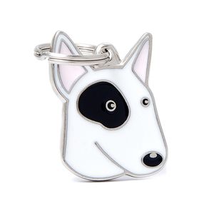 Chapita Identiificatoria  Friend White Bull Terrier