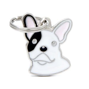 Chapita Identiificatoria  Friend White French Bulldog