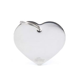 Chapita Identiificatoria Basic Chrome Big Heart Brass