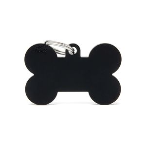 Chapita Identiificatoria Basic Xl Black Aluminum Bone