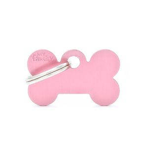 Chapita Identiificatoria Basic Small Bone Aluminum Pink