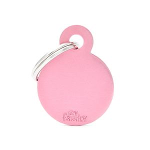 Chapita Identiificatoria Basic Small Round Aluminum Pink