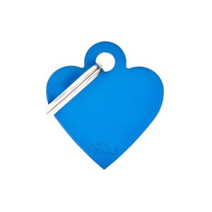 Chapita Identificatoria Pequeña Aluminio Corazon Azul