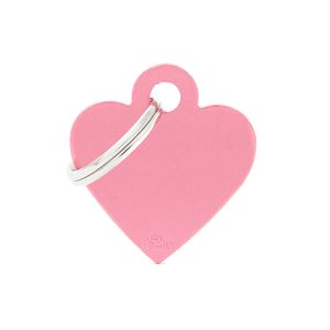 Chapita Identiificatoria Basic Small Heart Aluminum Pink