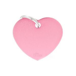 Chapita Identiificatoria Basic Big Heart Aluminum Pink