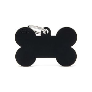 Chapita Identiificatoria Basic Small Bone Aluminum Black