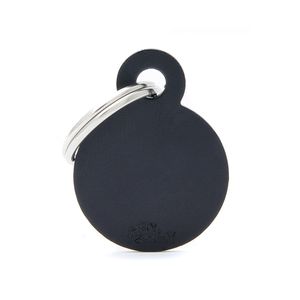 Chapita Identiificatoria Basic Small Round Aluminum Black