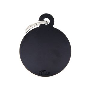 Chapita Identiificatoria Basic Big Round Aluminum Black