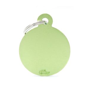 Chapita Identiificatoria Basic Big Round Aluminum Green