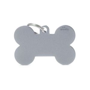 Chapita Identiificatoria Basic Big Bone Aluminum Grey