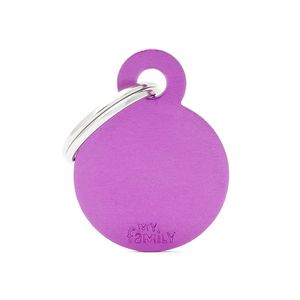 Chapita Identiificatoria Basic Round Aluminum Purple