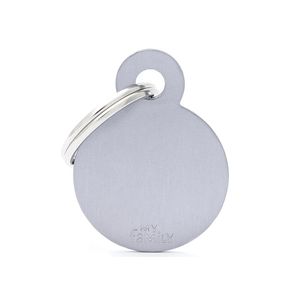 Chapita Identiificatoria Basic Small Round Aluminum Grey