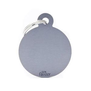Chapita Identiificatoria Basic Big Round Aluminum Grey