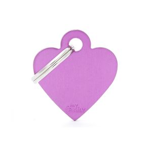 Chapita Identiificatoria Basic Small Heart Aluminum Purple