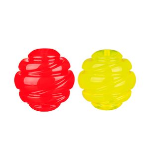 Pelota Perro Caucho Super Strong 6 Cm Rojo Y Amarillo