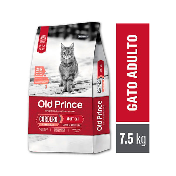 OLD-PRINCE-NOVEL-CORDERO-Y-ARROZ-GATOS-ADULTOS-X-7.5-KG