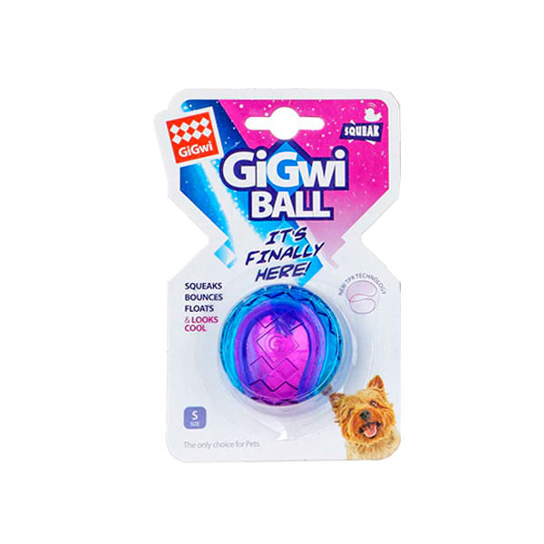 JUGUETE-PELOTA-GIGWI-BALL-SQUEAKER-PURPLE-BLUE-S