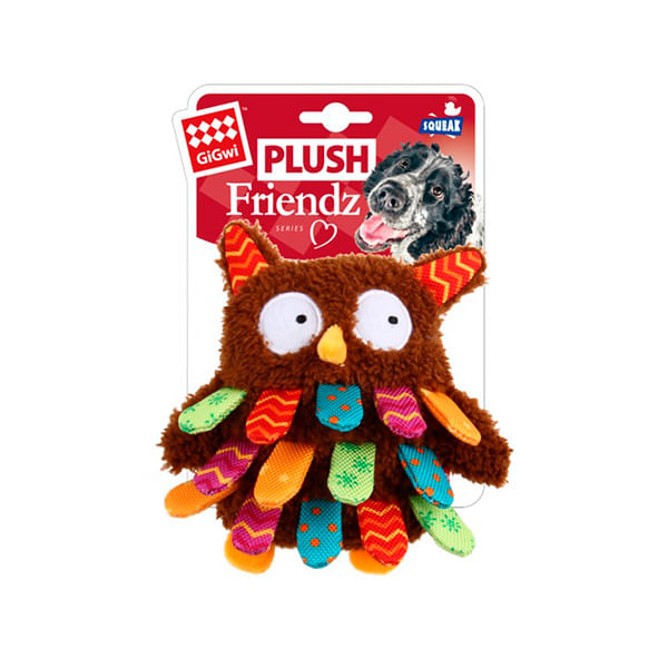 JUGUETE-PARA-PERRO-GIGWI-OWL-PLUSH-FRIENDZ-WITH-SQUEAKER