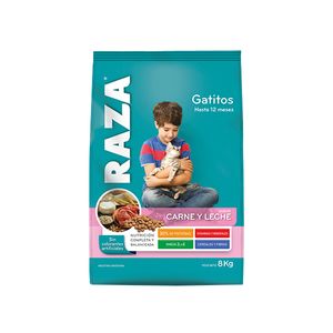 Raza Gato Cachorro Carne Y Leche X 8 Kg