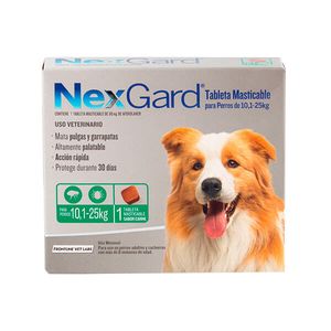 Comprimido Antipulgas Y Garrapatas Perro 10,1 A 25 Kg Nexgard