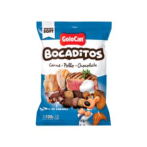 Bocaditos Golocan Carne, Pollo Y Chocolate X 100 Gr