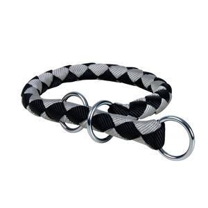 Collar Perro Semi-Ahorque, L: 47–55 Cm/Ø 18 Mm, Negro/Plata