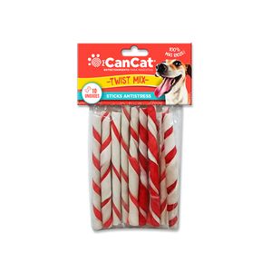 Palitos Masticables Twist Ribbon Bicolor  5" X 10 Un.