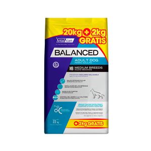 Vitalcan Balanced Perro Adulto Mediano X 20 + 2 Kg