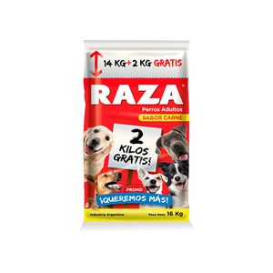 Raza Perro Adulto Sabor Carne X 14 + 2 Kg