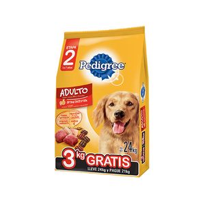 Pedigree Perro Adulto Sabor Carne Pollo Y Cereales X  21+3 Kg