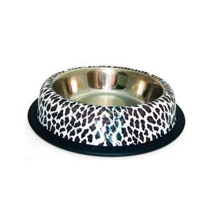 Comedero De Acero Inoxidable Con Animal Print Cebra 12 Cm