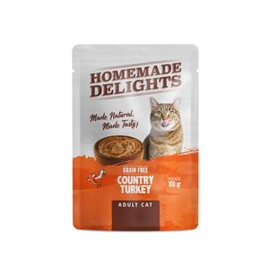 HOMEMADE DELIGHTS CAT ADULT COUNTRY PAVO X 100 GR