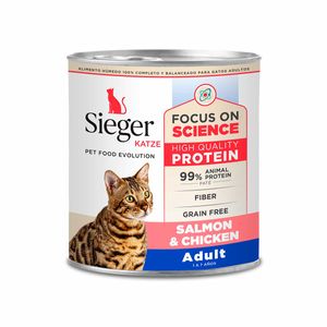 Sieger Wet Katze Adulto Salmon y Pollo X 340 Gr