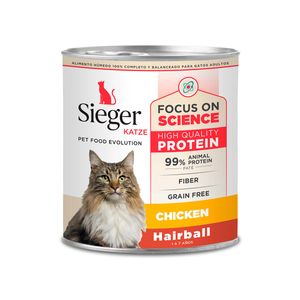 Sieger Wet Katze Adulto Hairball Pollo X 340 Gr