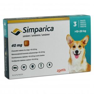 SIMPARICA TABLETA X 40 MG 10 A 20 KG