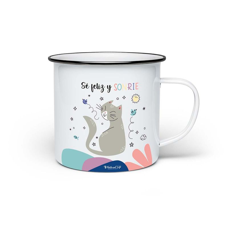 Taza gatos feliz