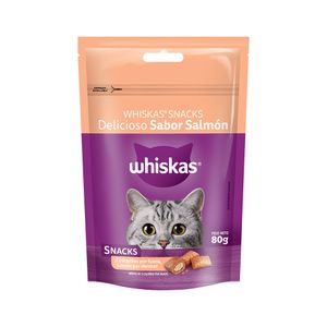 WHISKAS SNACK DELICIOSO SABOR  SALMON X 80 GR