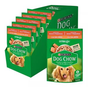 Pack Pouch Dog Chow Adulto Mini y Pequeños Salmon x 100 gr  15 Unidades