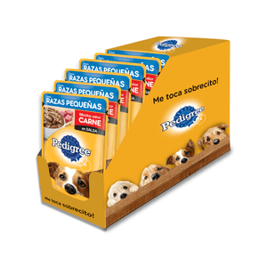 Pack Pouch Pedigree Adulto Pequeño Carne en Salsa X 100 Grs 12 Unidades