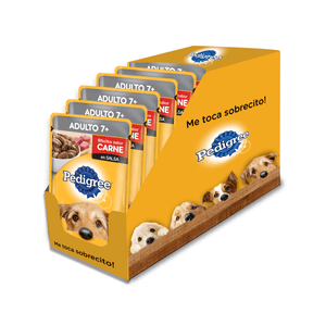 Pack Pouch Pedigree Adulto 7+ Carne en Salsa X100 Grs 12 Unidades