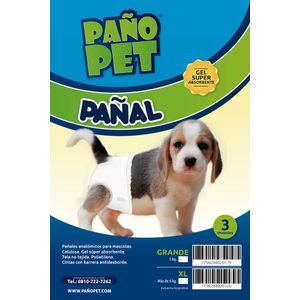 Pañal Descartable Pañopet Para Perro XL (Más De 4 Kg) x 3 Unidades