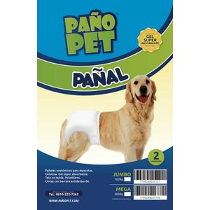 Pañal Descartable Pañopet Para Perro Junior (De 6 a 10 Kg) x 2 Unidades